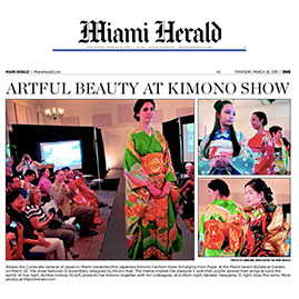Miami Herald - Artful Beauty at Kimono Show - Hiromi Asai